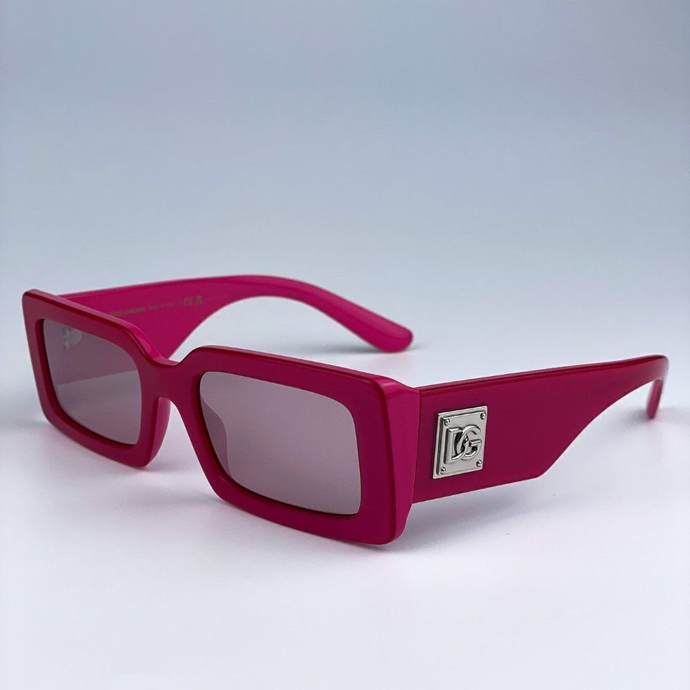 SALE! NEW D&G DG4416 33794Z Metallic Mirror Silver Rectangle Unisex Sunglasses - Picture 6 of 12